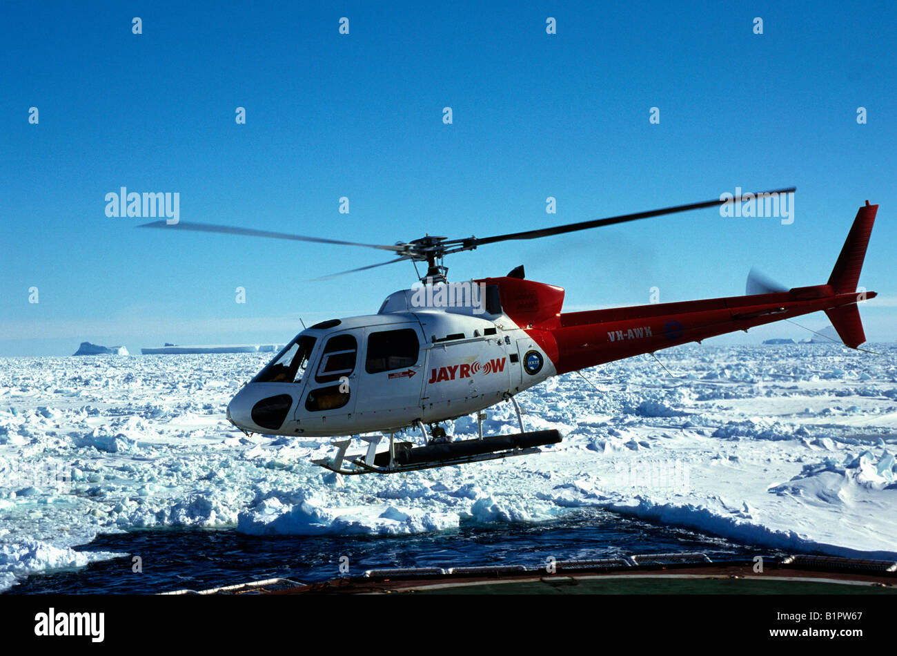 Helicoptere de l'astrolabe base Dumont d'Urville en Antarctique Astronomie Ambiance Ambiance Ambiance atmosphères coq oce froid Banque D'Images