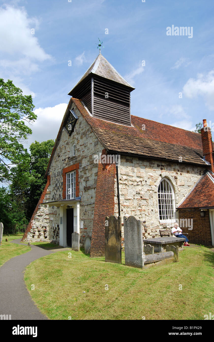 16e siècle l'église St Georges, ESHER, Surrey, Angleterre, Royaume-Uni Banque D'Images