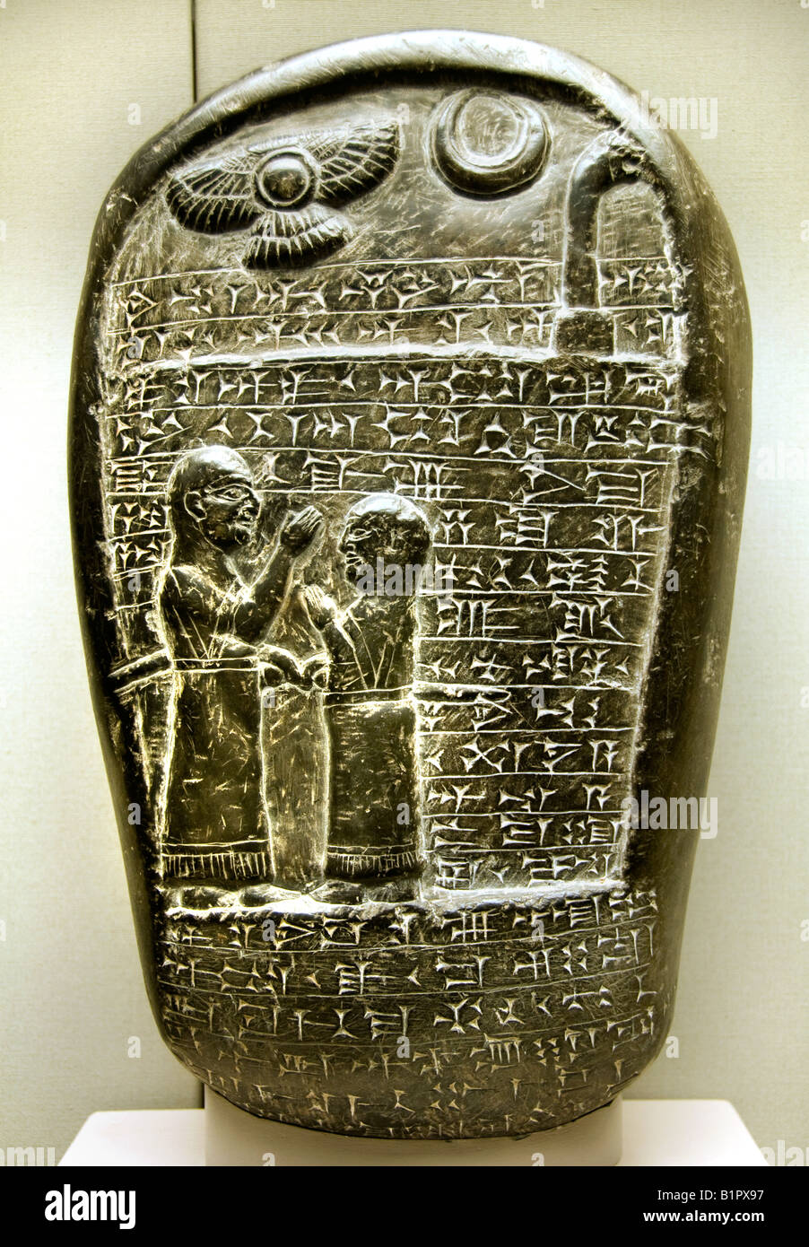 La stèle commémorative 900800 BC Temple Babylone Marduk kudurru Babylonia Banque D'Images