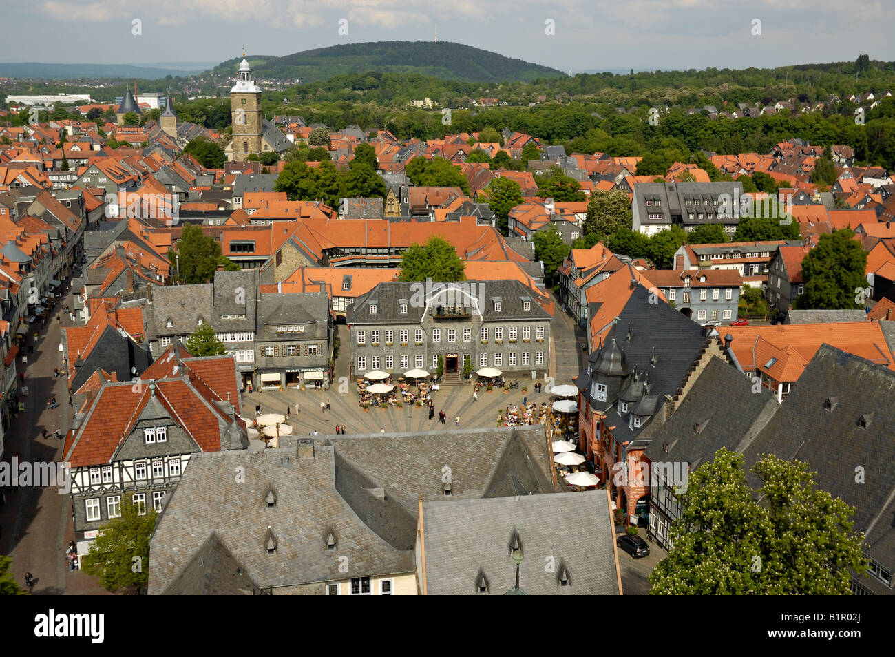 Vue sur la vieille ville de Goslar, Basse-Saxe, Allemagne. Banque D'Images