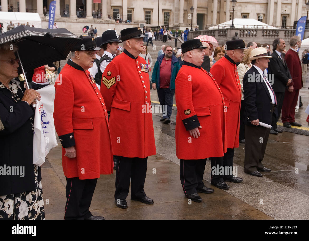 Chelsea retraités à Trafalgar Square London Banque D'Images