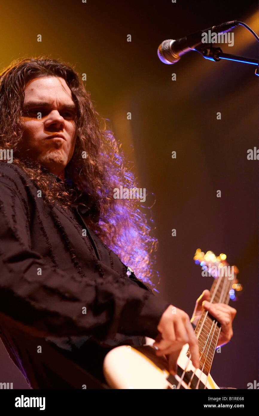 Chambre des Lords, Konzertfabrik z7 Concert Hall, Pratteln, Suisse, 23. mars 2008, Jeff Kent à la basse et des clés Banque D'Images