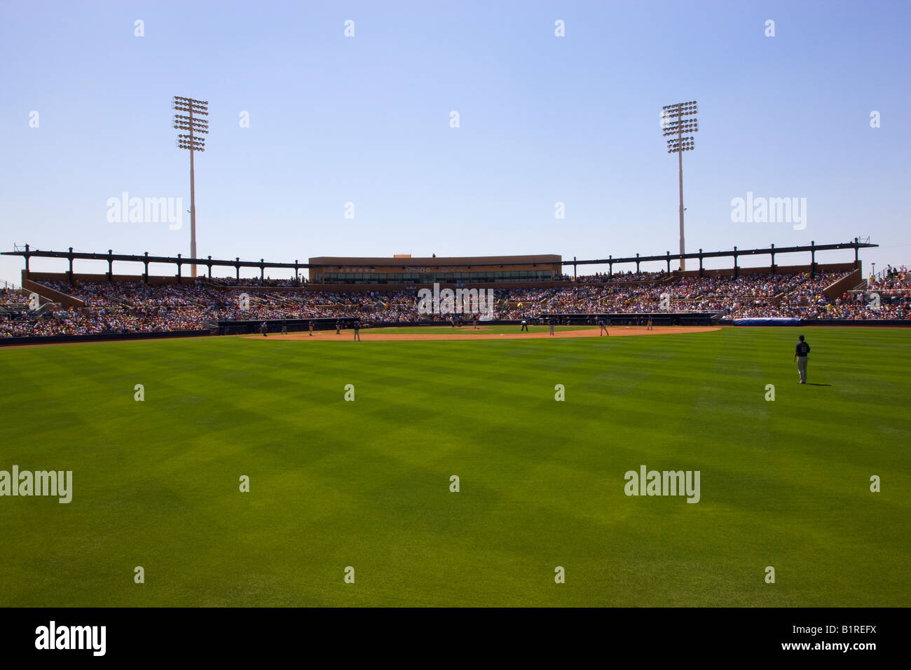 Les San Diego Padres, jouant les Mariners de Seattle à un match de base-ball d'entraînement de printemps Peoria Arizona Banque D'Images
