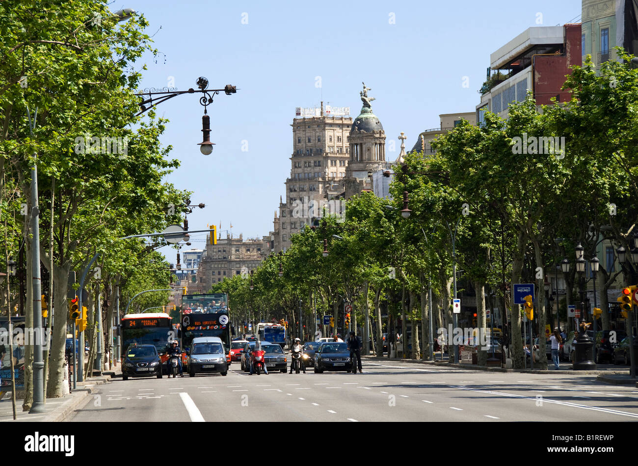 Passeig de Gràcia, Eixample, Barcelone, Espagne, Europe Banque D'Images