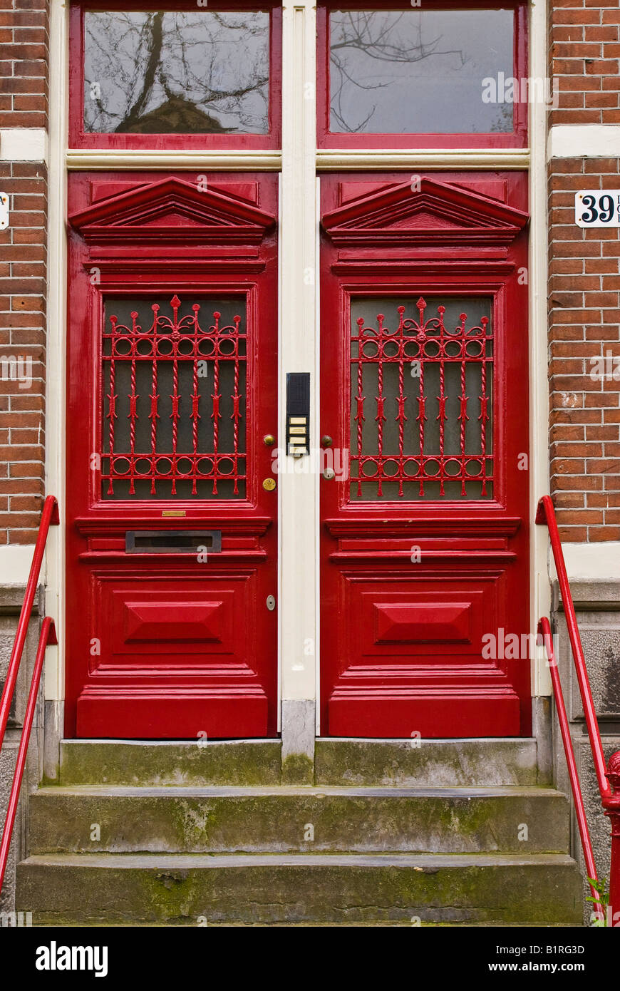 La porte d'entrée d'un canal house, Amsterdam, Pays-Bas, Europe Photo Stock  - Alamy