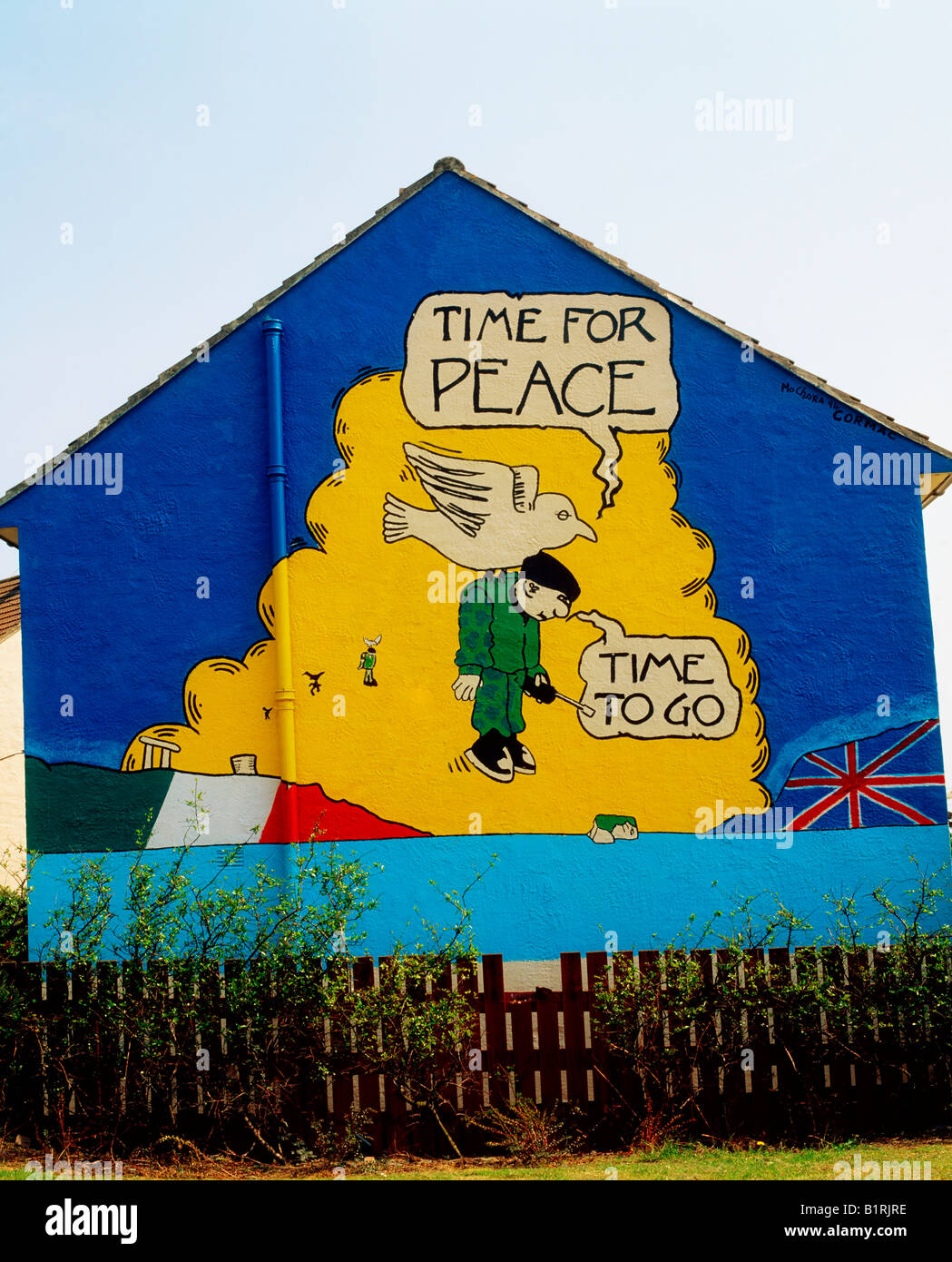 Belfast, Co Antrim, en Irlande du Nord, fresque de la paix Photo Stock ...
