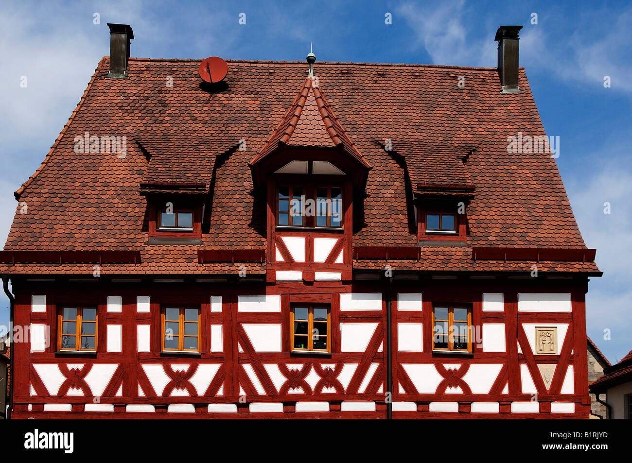 Frankish bâtiment à colombages, gunzenhausen, Middle Franconia, Bavaria, Germany, Europe Banque D'Images
