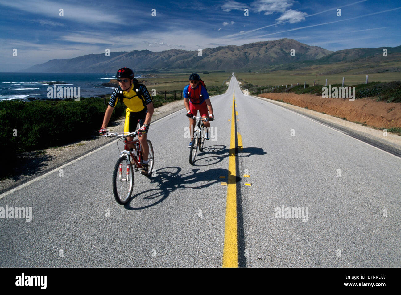 Randonnée à vélo, la Route 1, Monterey, Californie, États-Unis Banque D'Images