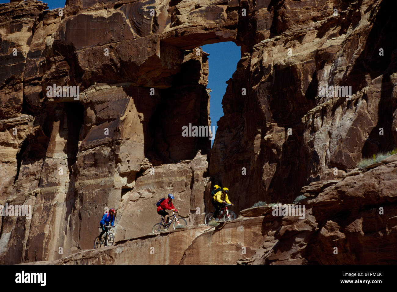 Mountain biker, Moab, Utah, USA Banque D'Images