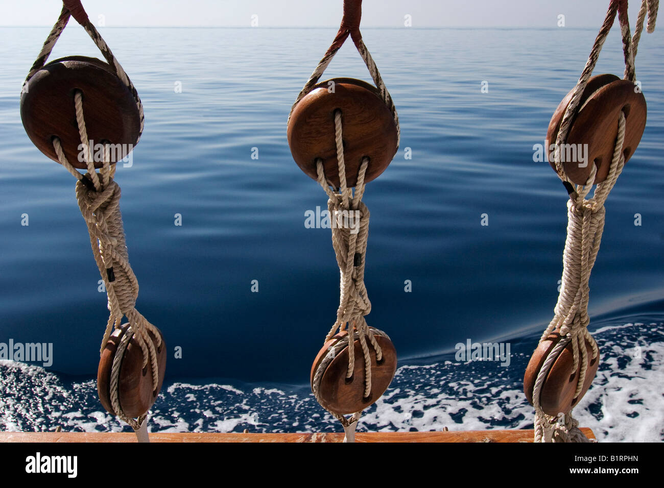 Bateau à voile, détail du gréement, maiden Banque D'Images