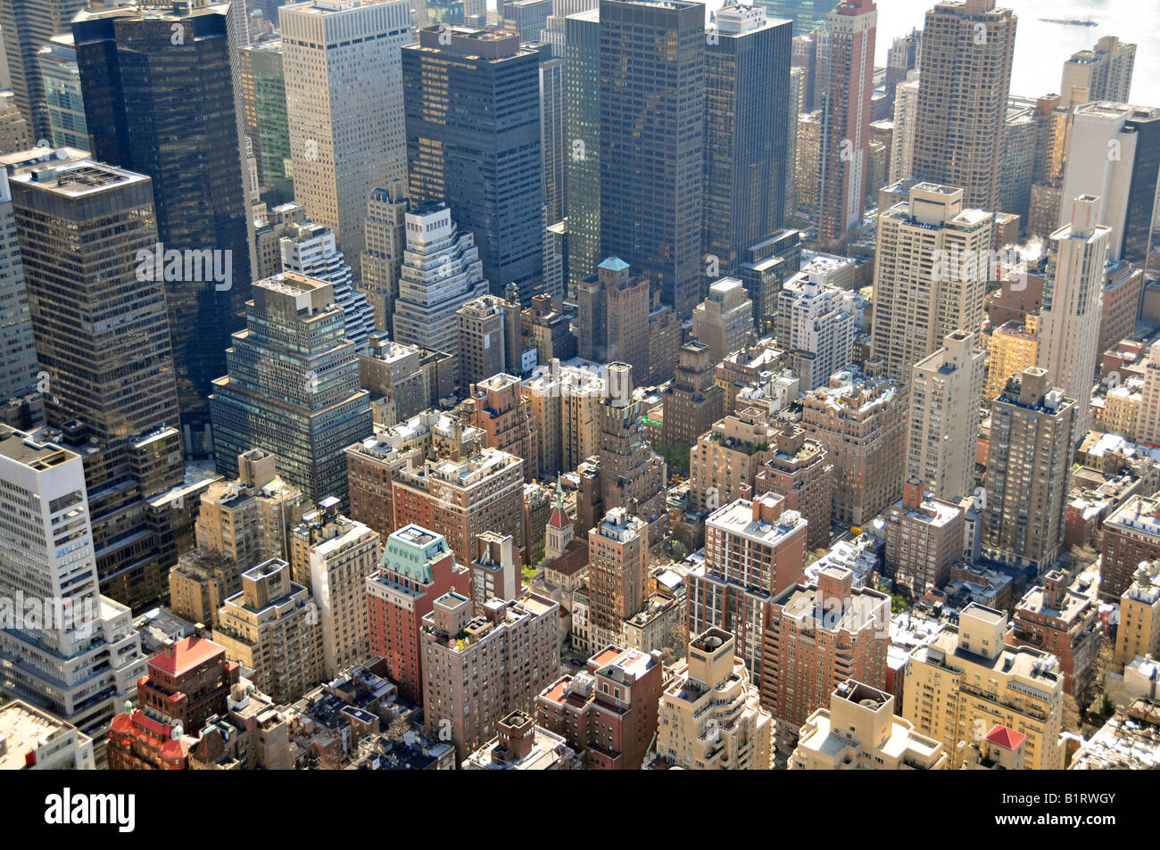 Vue du centre de l'Empire State Building, Manhattan, New York City, USA Banque D'Images