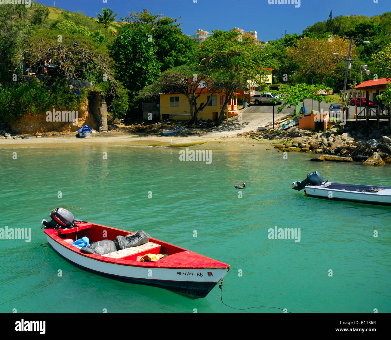 Les photos port de la petite ville de Puerto Manuabo dans le sud-est de Porto Rico Banque D'Images