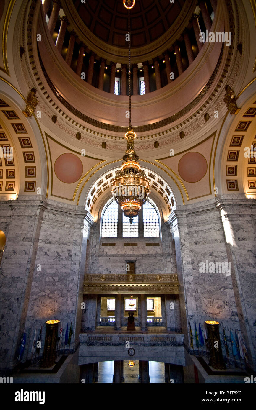 Intérieur de rotonde de l'édifice législatif de l'État de Washington dans la ville d'Olympie conçu par Walter Wilder et Harry White Banque D'Images