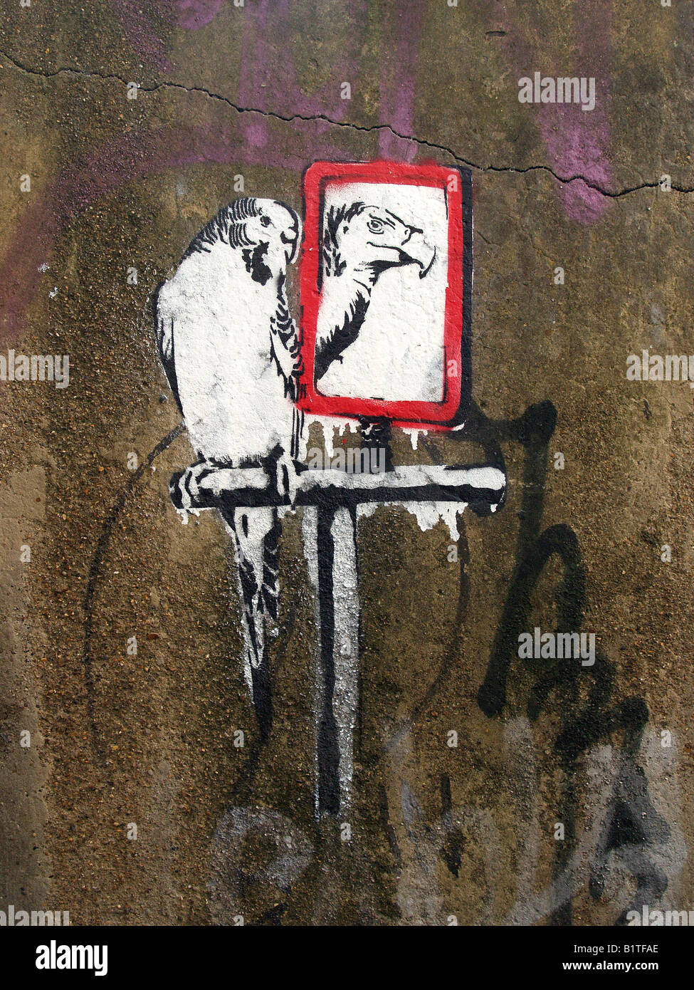 Banksy graffiti pochoir London UK Banque D'Images