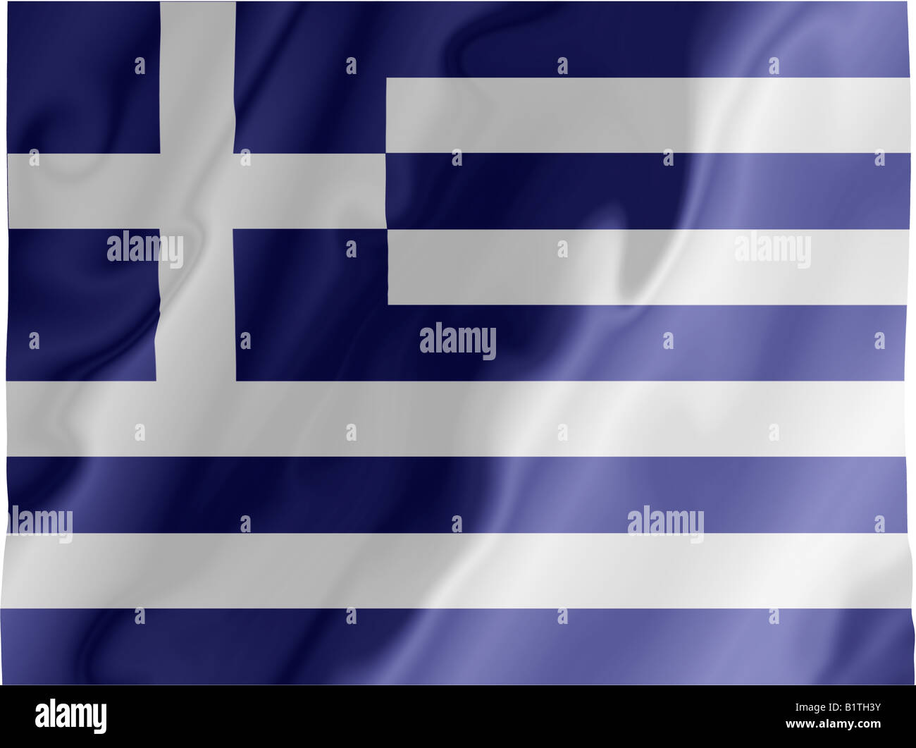 Voletant de droit du drapeau national grec Banque D'Images