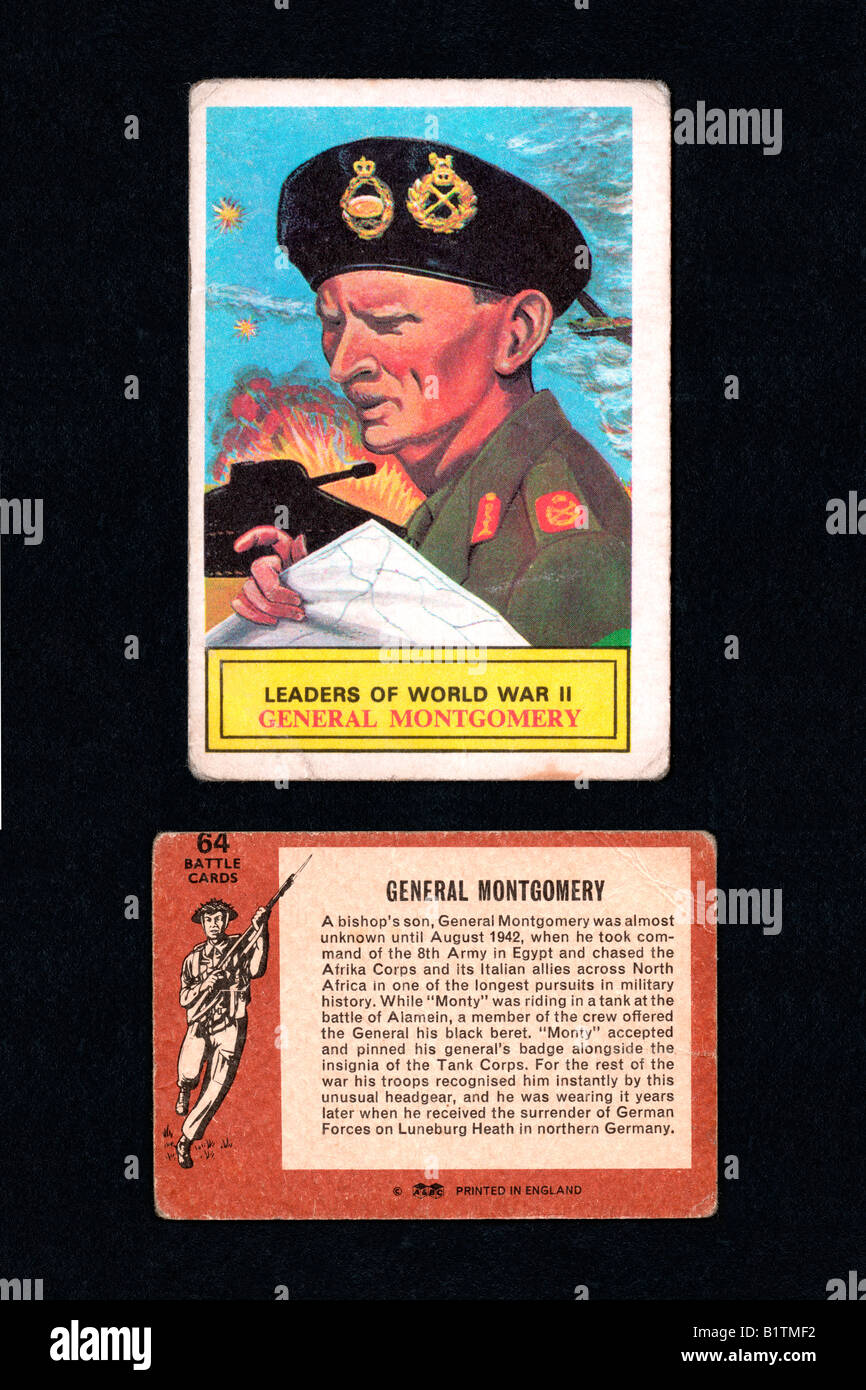 World War 2 Bataille de cartes produites en 1965 par A&BC créé par l'artiste Norman Saunders et donnés dans des paquets de gomme à bulles Banque D'Images