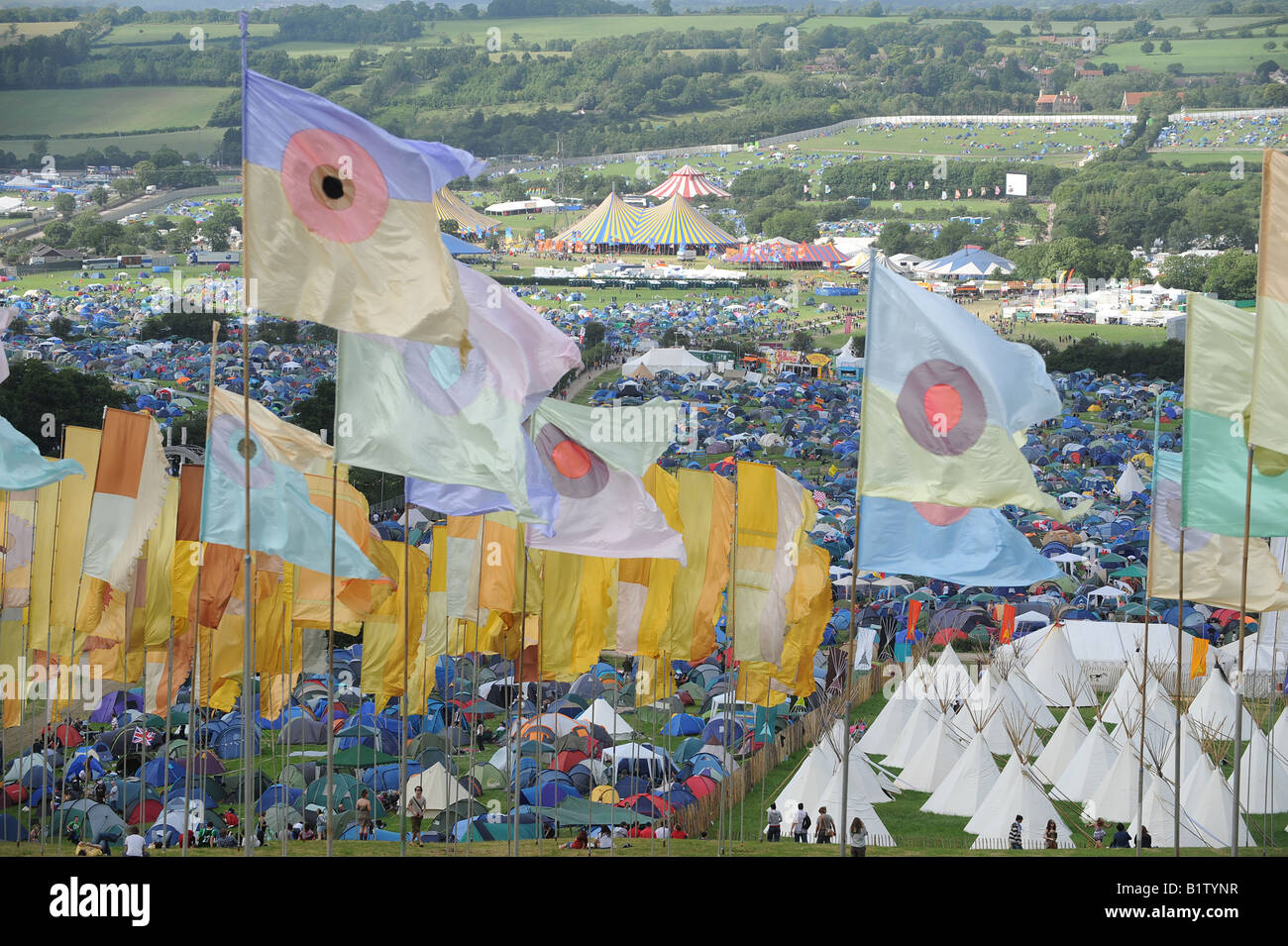 Site du festival de Glastonbury Banque D'Images