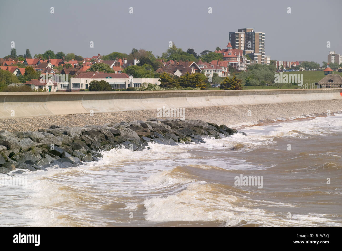 Seawall à frinton and on sea Banque D'Images