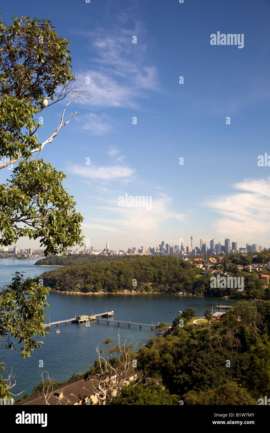 Voir l'horizon de la ville de Sydney à partir de Middle Head Banque D'Images