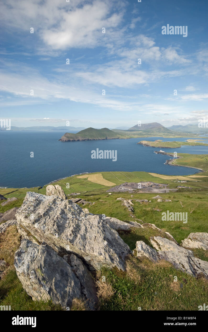 Montagne Geokaun, Valentia Island, Co Kerry, Irlande. Banque D'Images
