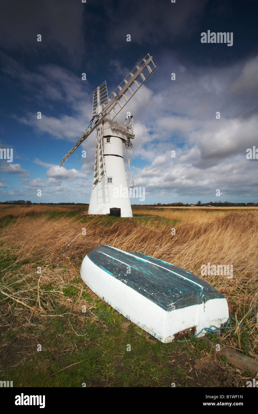 Drainage Thurne Mill Banque D'Images