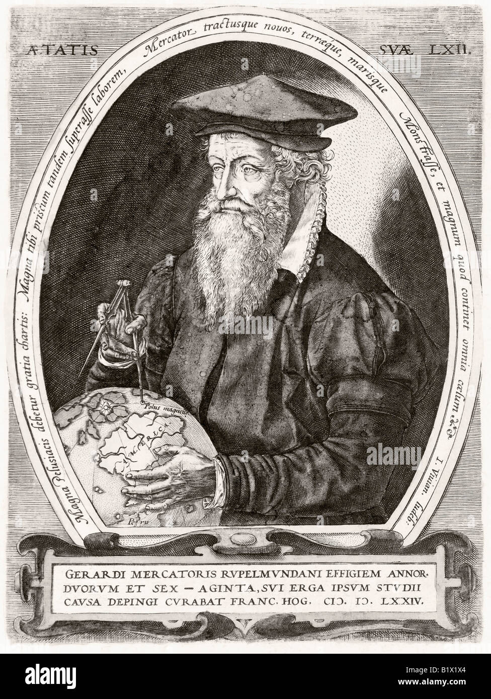 Gerardus Mercator, 1512 -1594. Cartographe flamand. Banque D'Images