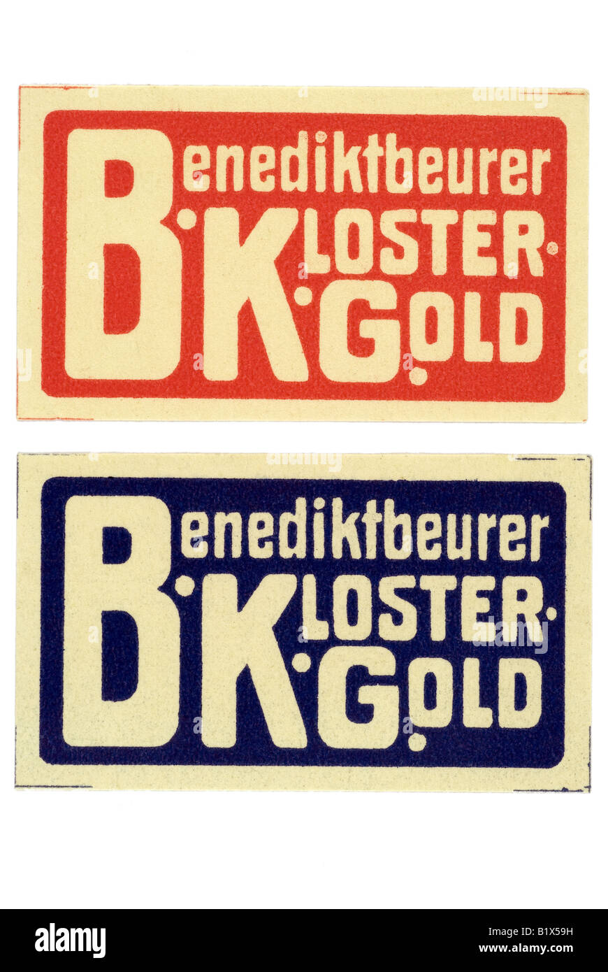 Trading stamp Benediktbeurer Klostergold Benediktbeurer Klosterlikör Banque D'Images