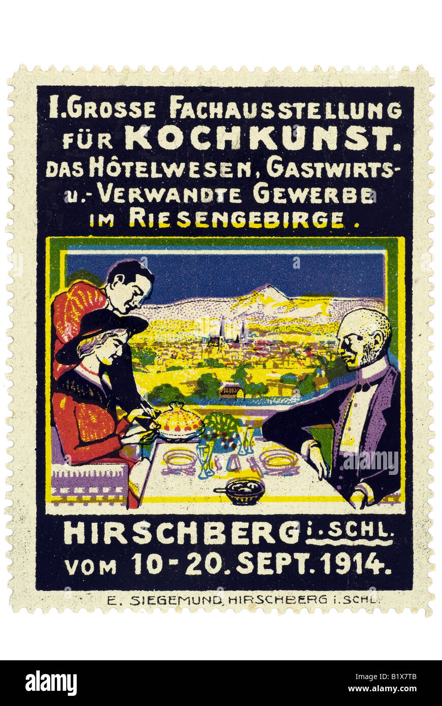 1 Grosse Fachausstellung für das Kochkunst Hotelwesen Gastwirts Gewerbe und verwandte im Riesengebirge Hirschberg 1914 Banque D'Images