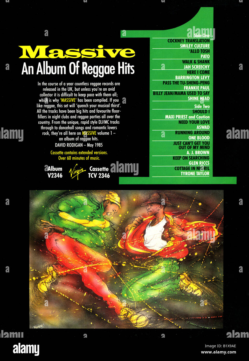 La musique reggae album publicité de l'édition juin 1985 du Magazine Faire Face pour un usage éditorial uniquement Banque D'Images