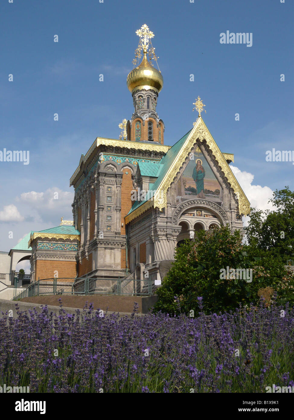 Chapelle russe à Mathildenhoehe, Darmstadt Banque D'Images