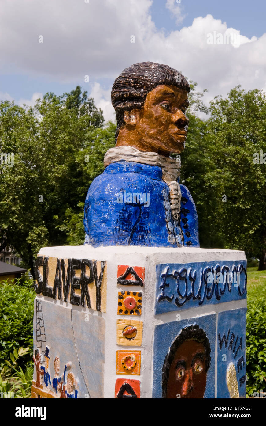 Plinthe à Géraldine Mallet de Telegraph Hill Park, dévoilé le 14 juin 2008 par le maire de Lewisham, Sir Steve Bullock Banque D'Images