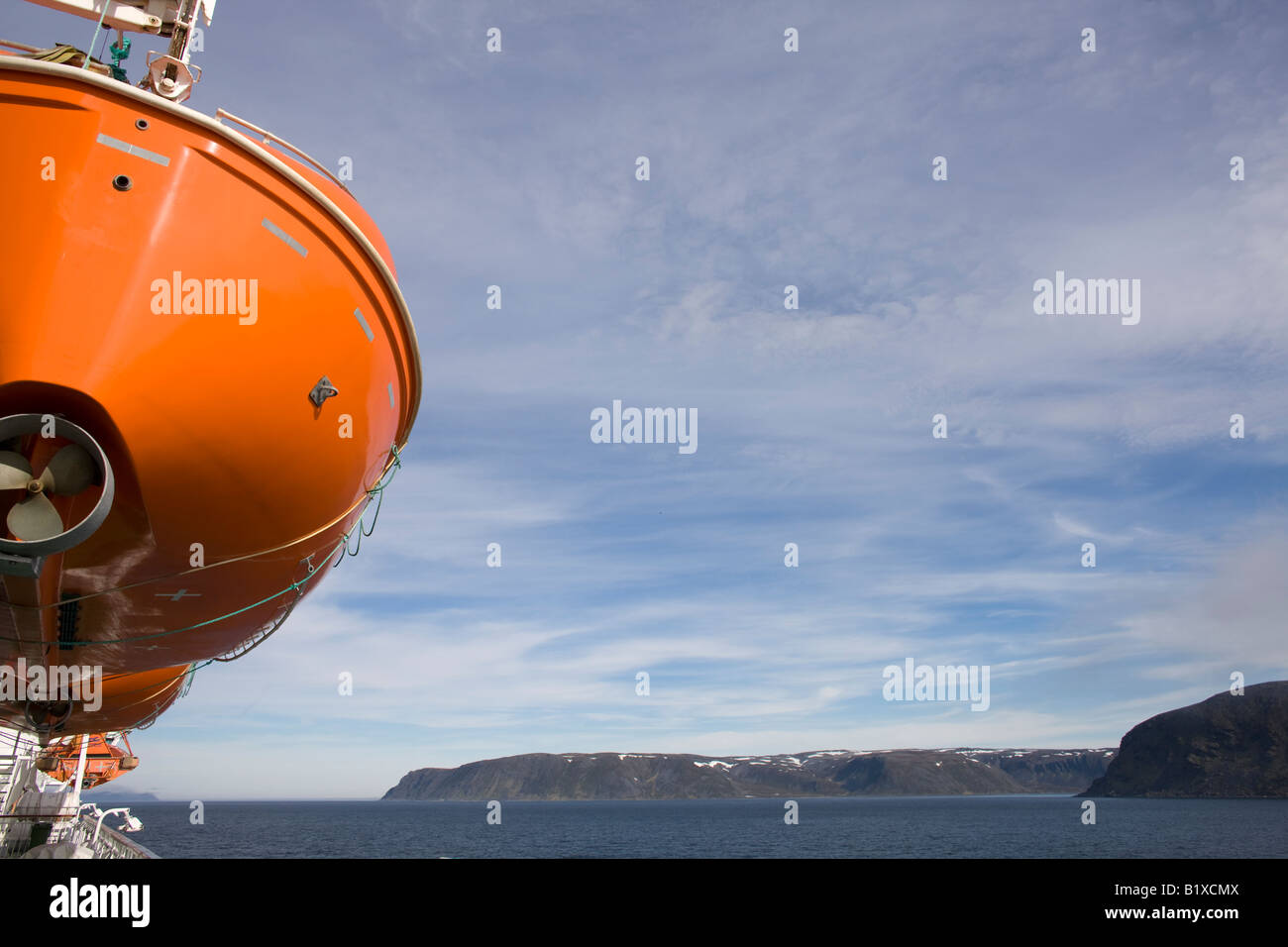 Sauvetage sur le MS Nordkapp près du cap Nord Banque D'Images