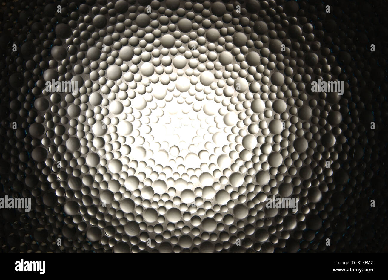 Une partie de la section Pleins feux rougeoyants des bulles de verre. Banque D'Images