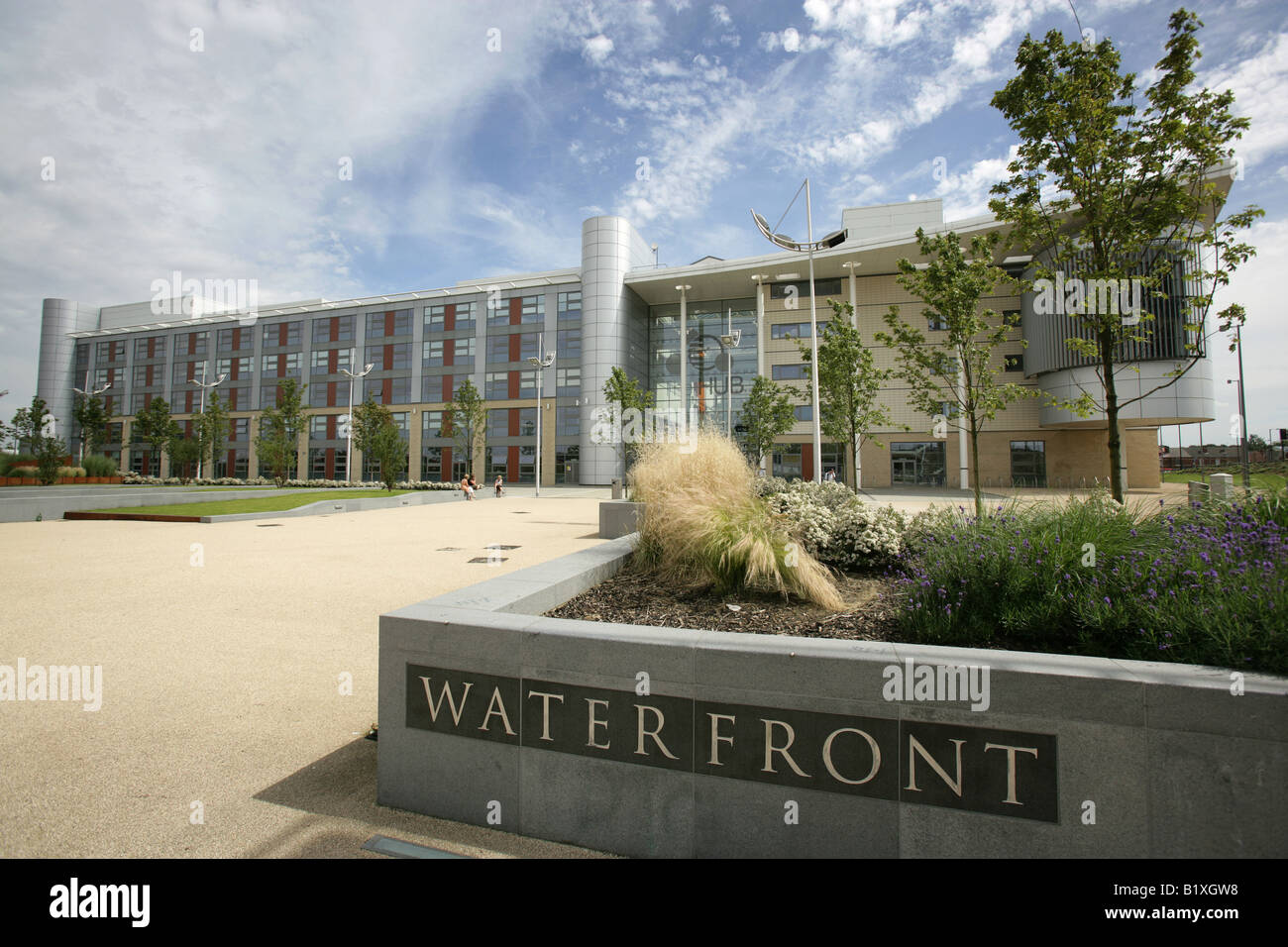 Ville de Doncaster, Angleterre. Doncaster College Campus Waterfront aussi connu sous le moyeu. Banque D'Images