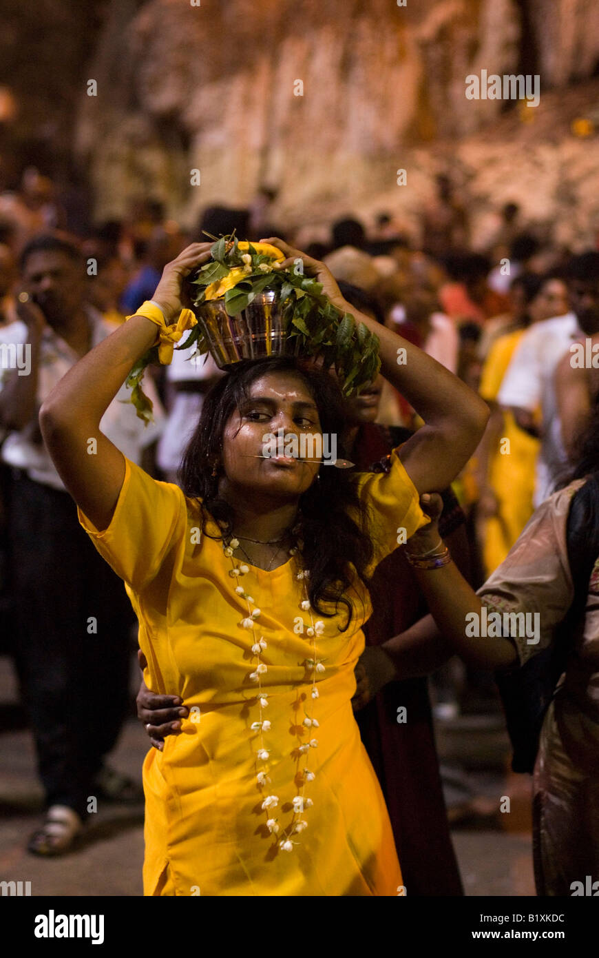 THAIPUSAM FESTIVAL religieux hindous dans les grottes de Batu, KUALA LUMPUR, MALAISIE. Banque D'Images