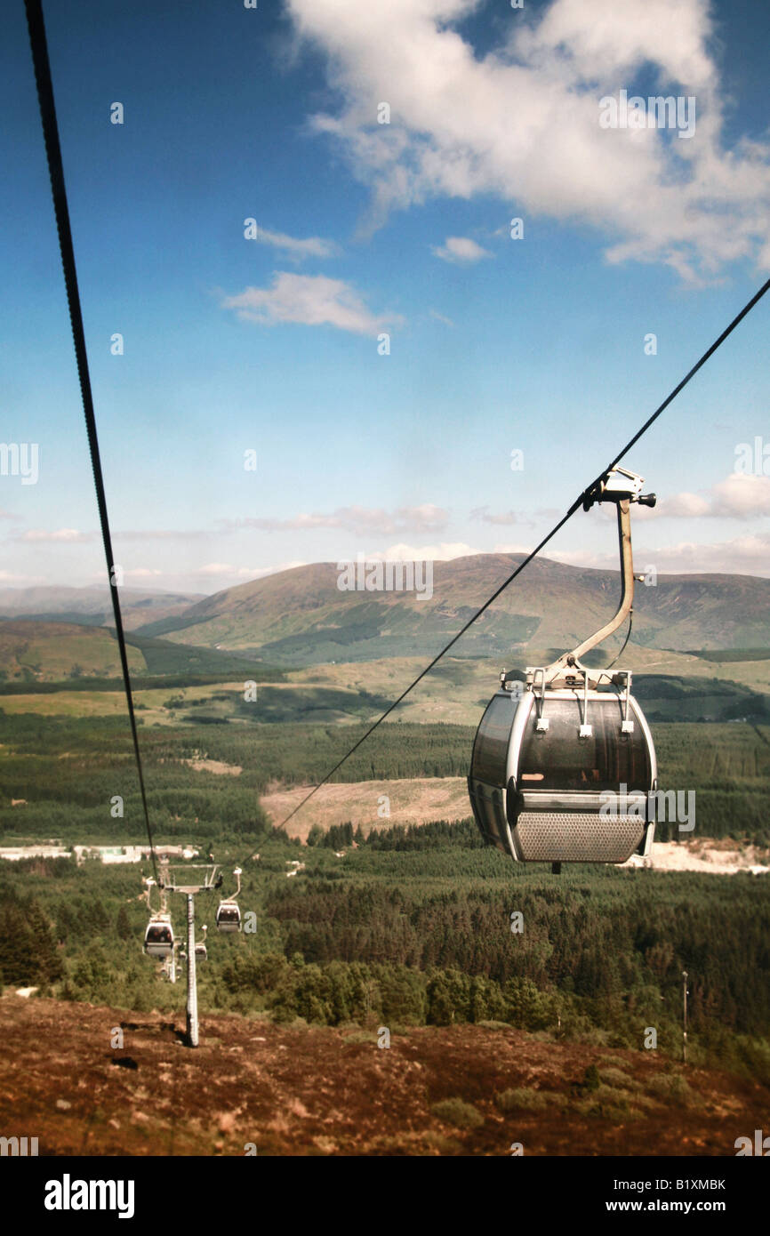 Cable car à l'Aonach Mor Banque D'Images