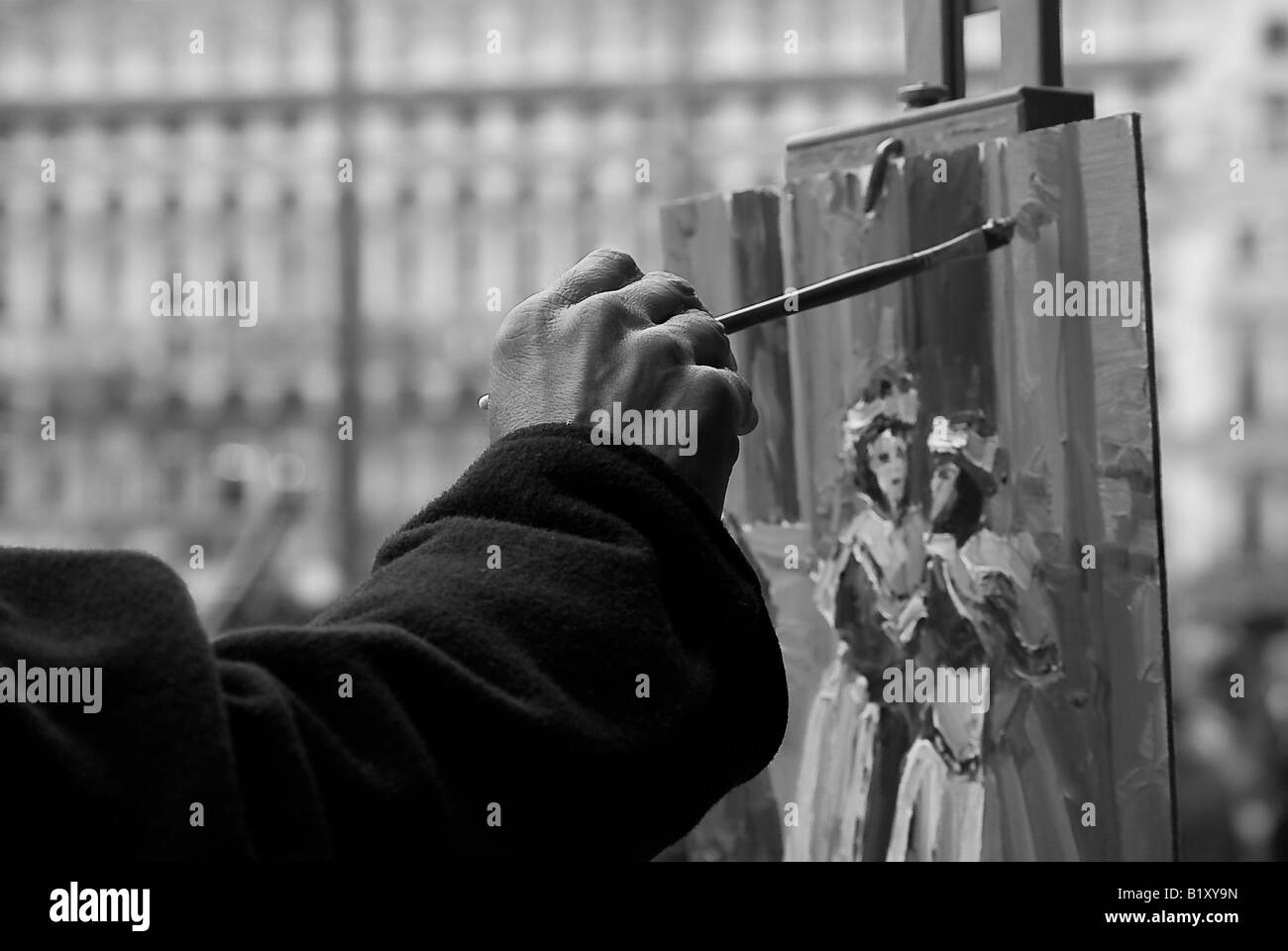 Carnaval de Venise peinture (noir et blanc) Banque D'Images