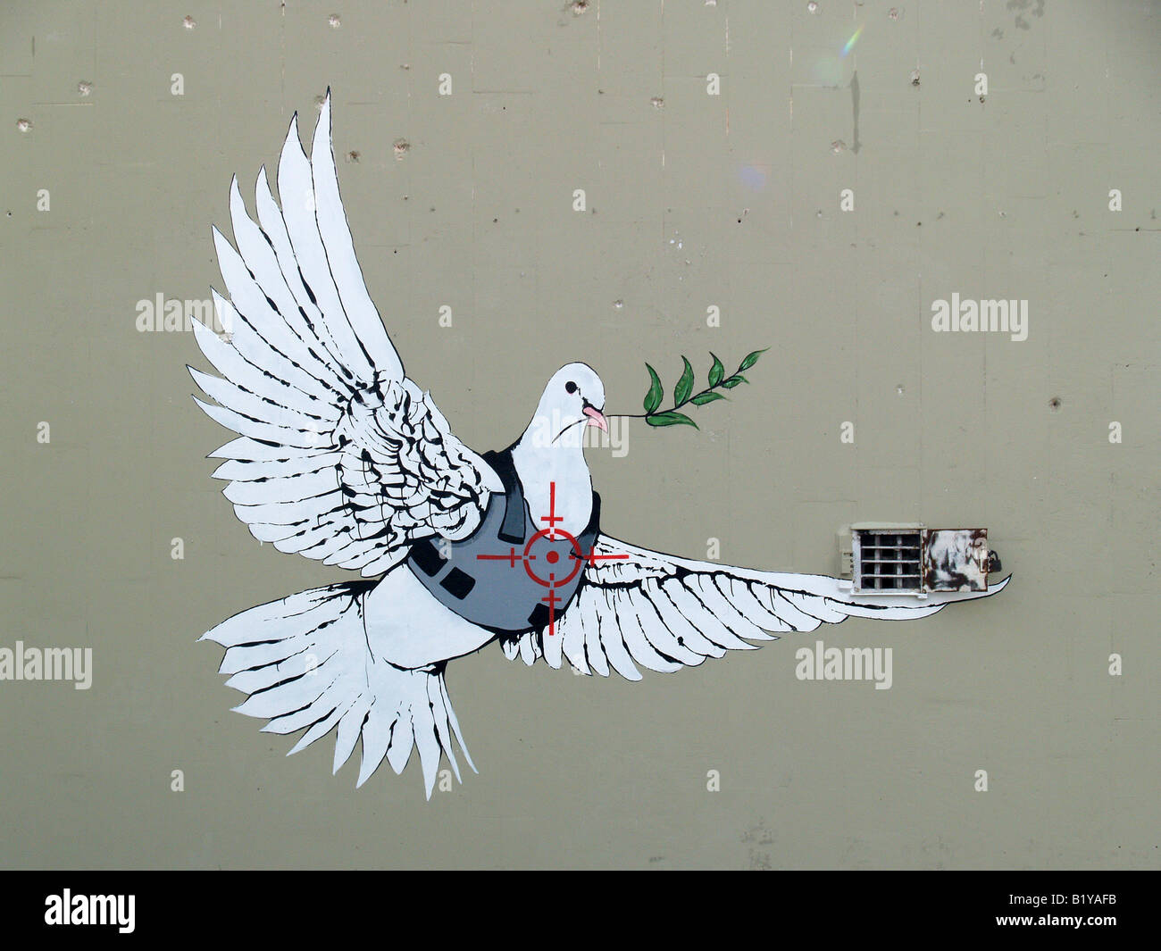 Banksy, Dove Bullet Proof, Bethléem Banque D'Images