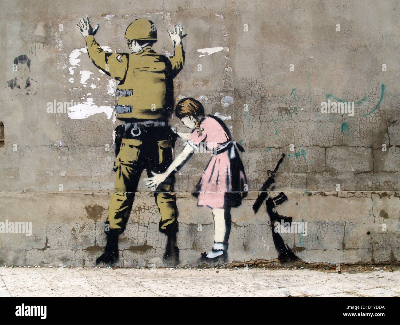 Banksy, soldat et fille, Bethléem, Palestine Banque D'Images