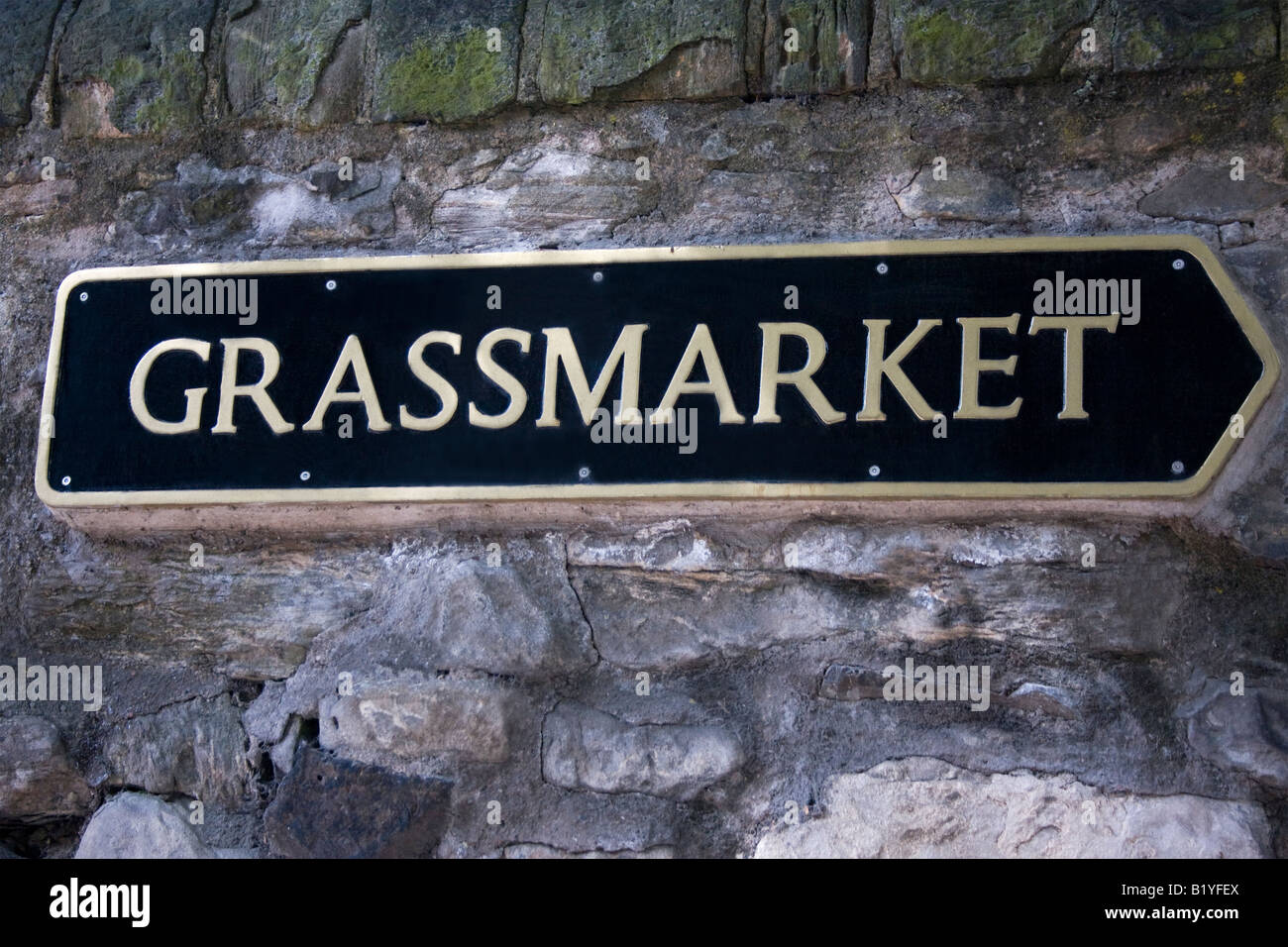 Grassmarket - street sign in Edinburgh, Scotland, UK Banque D'Images