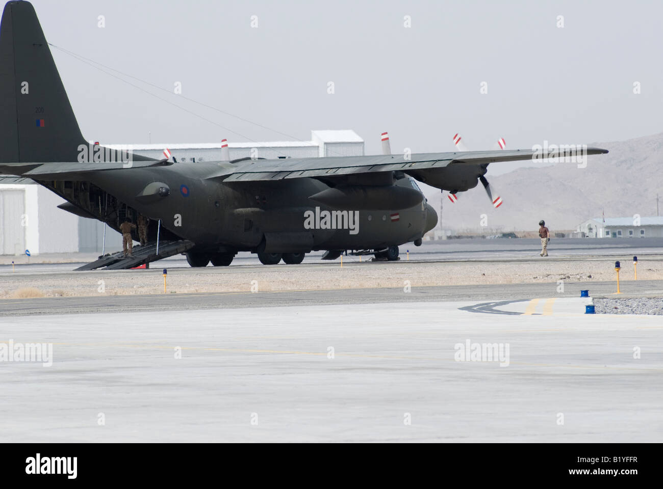 La C130 Hercules, à l'aérodrome de Kandahar, Afghanistan Banque D'Images
