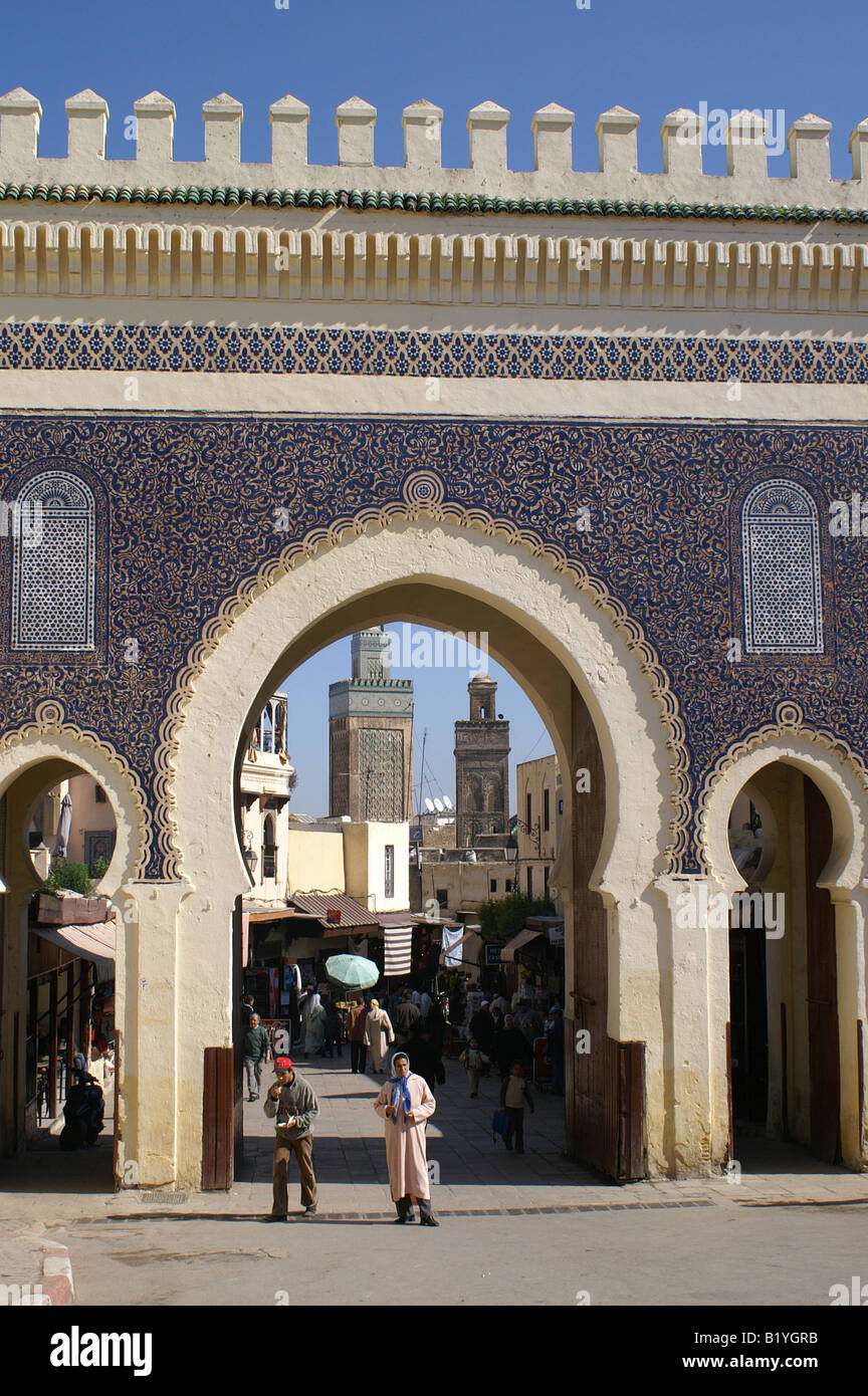 La ville fortifiée de Fes, Maroc Banque D'Images