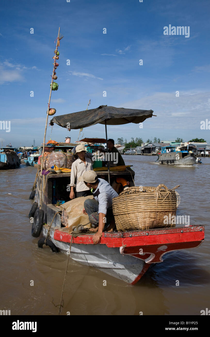 Marché flottant de Cai Rang Banque D'Images