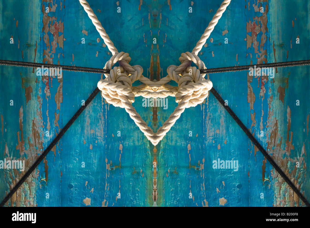 L'art abstrait des cordes sur un bateau symmetry Banque D'Images
