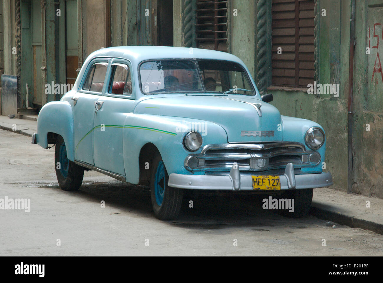 Classic Car dans la zone de vieille ville de La Havane, Cuba. Banque D'Images