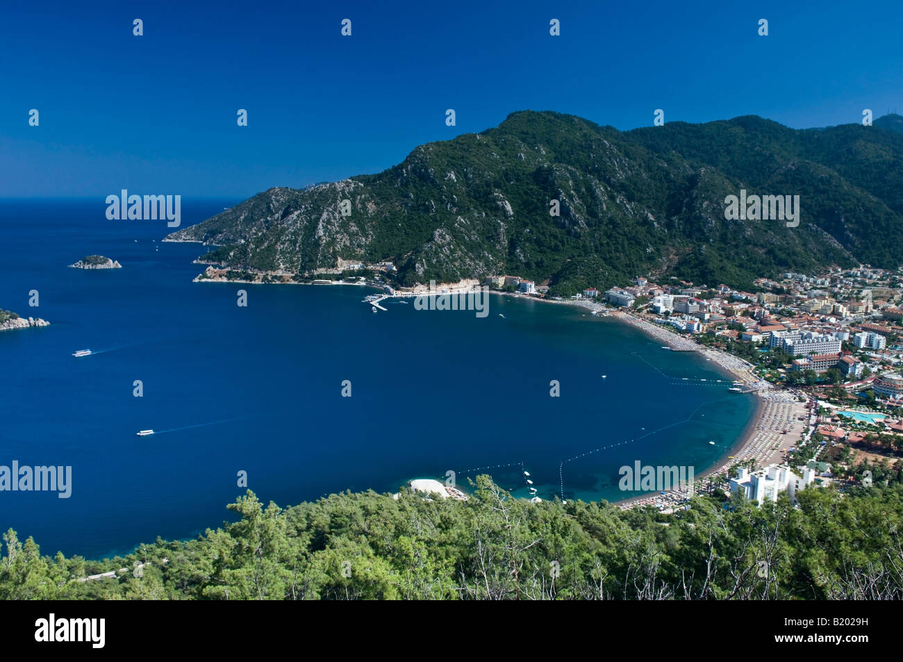 View over Resort Ville de Icmeler Marmaris Mugla Turquie Banque D'Images