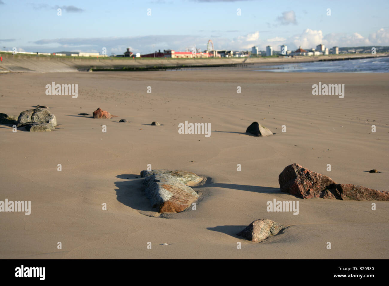 Ville d'Aberdeen, en Écosse. La plus grande plage avec l'Ecosse family entertainment center et parc d'at Beach Boulevard. Banque D'Images