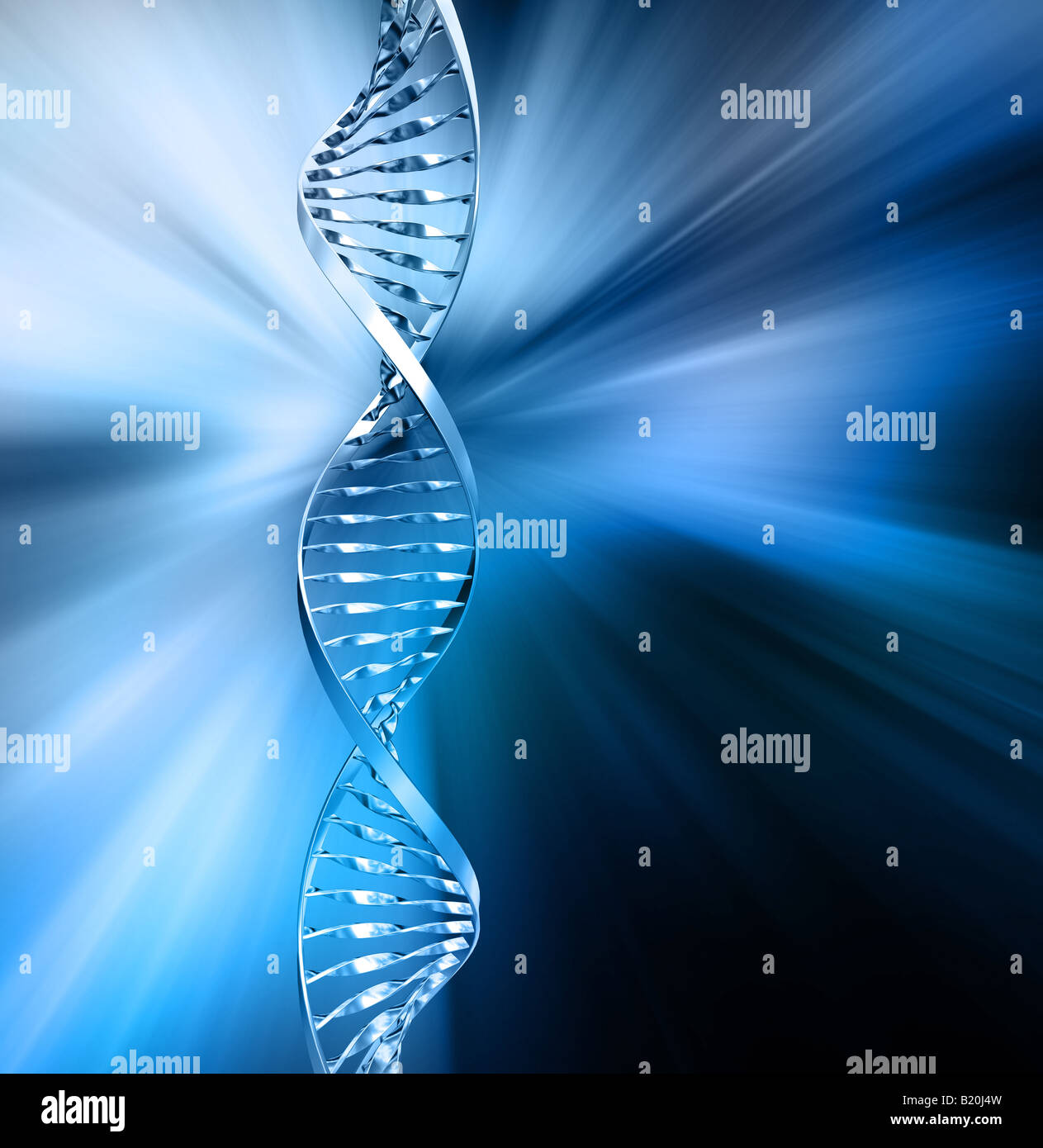 Le rendu 3D de brins d'ADN sur abstract background Banque D'Images