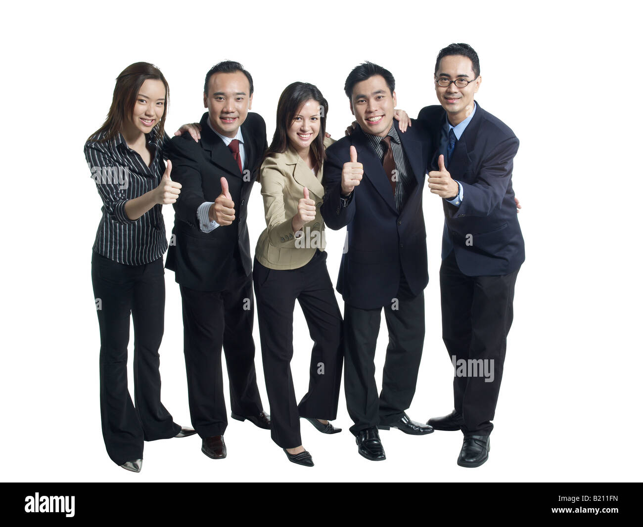5 cadres avec Thumbs Up Banque D'Images