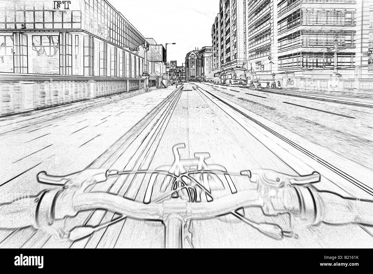 Le rendu graphique d'un vélo Banque D'Images